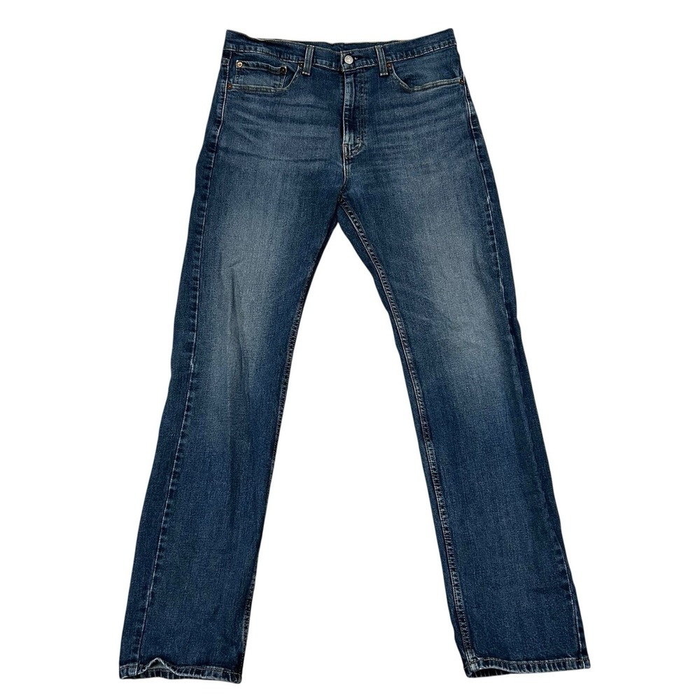 Levis 505 Jeans Mens 36X34 (Actual 34X34) Straight Leg Blue Denim - Picture 2 of 9